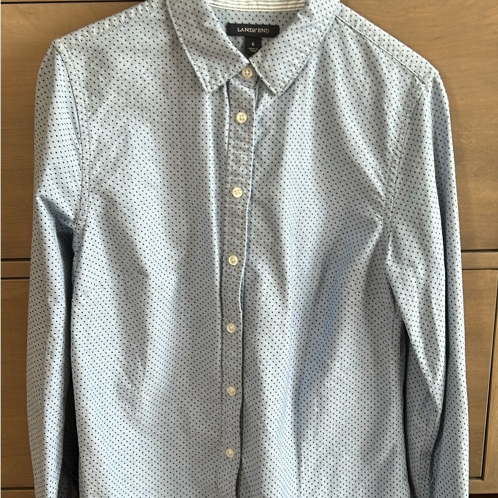 Lands' End Women’s Blue Buttondown Shirt